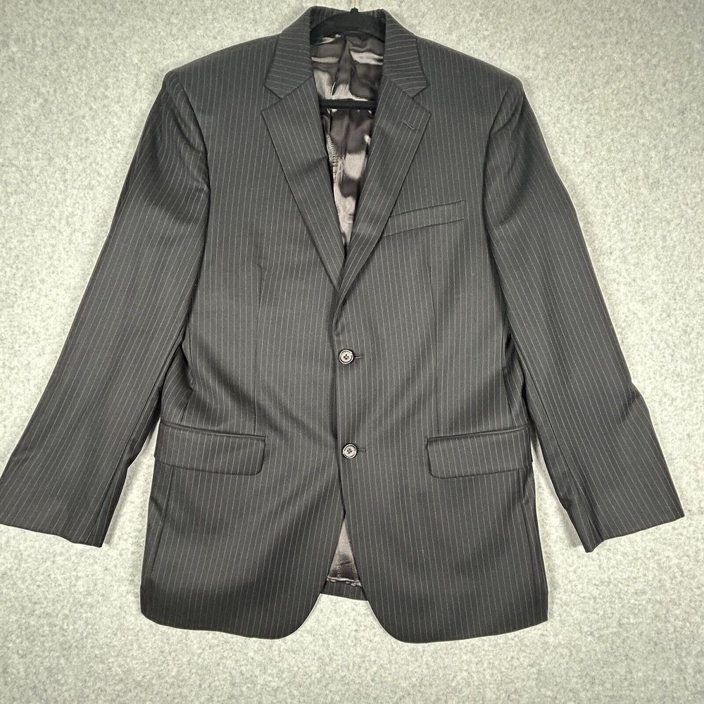 Ralph Lauren Luxury Black Pin-Stripe Men Blazer 100% Wool 40R EUC‎